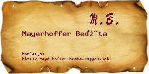Mayerhoffer Beáta névjegykártya