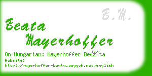 beata mayerhoffer business card